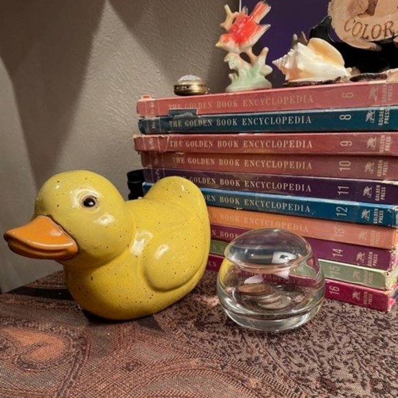 Glazed Pottery Yellow Duck Bookend - Picture 8 of 9